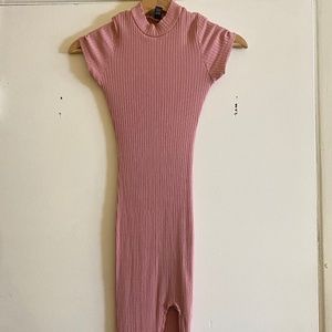Pink T-Shirt Slit Dress